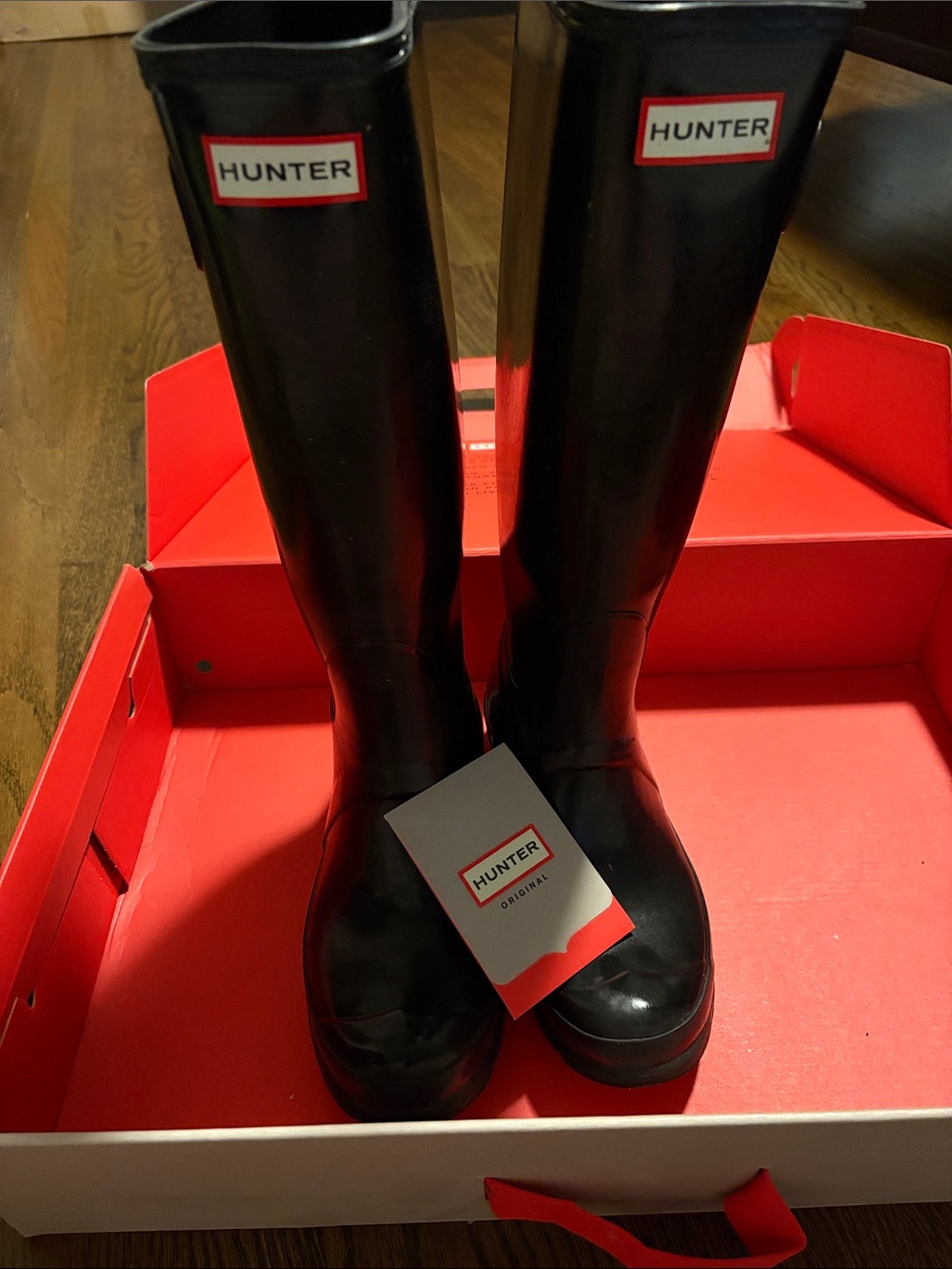 Hunter Black Gloss Tall Rain Boots